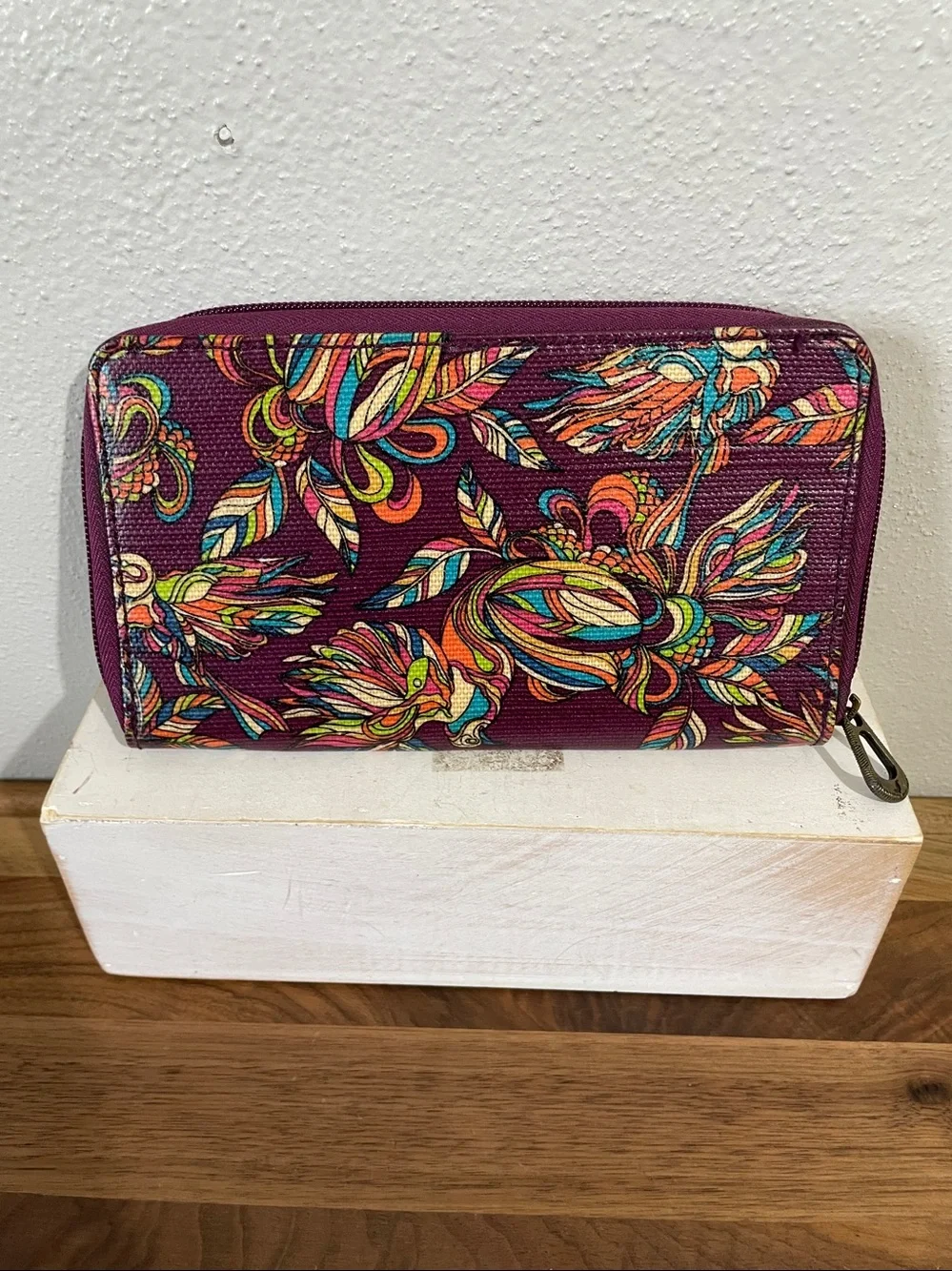 Sakroots Floral Paisley Zip Around Wallet Multicolor Boho Organizer Colorful